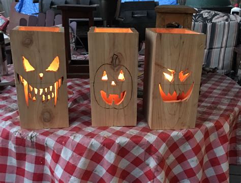 halloween wood lanterns